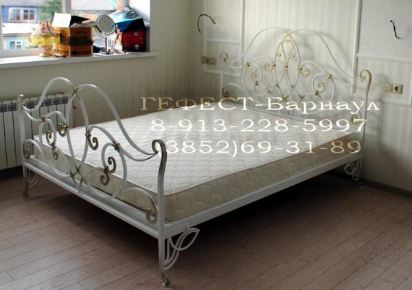 Кровать кованая двуспальная изготовление под заказ в Барнауле с доставкой по России. производитель Гефест-Барнаул
